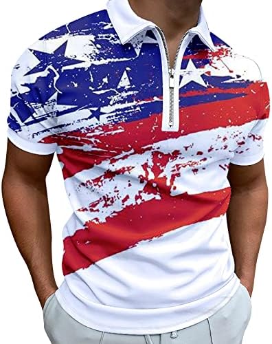BMISEGM חולצות גברים קיץ חולצות דגל אמריקאי לגברים חולצה פטריוטית לגברים 4 ביולי שרירים דחו חולצות אור צווארון