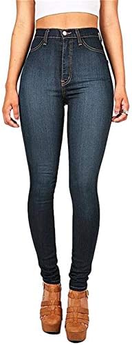 נשים גבוהה מותן סקיני למתוח ג 'ינס עלייה גבוהה רזה פייט נמתח ג' ינס מכנסיים עם רוכסן כיסים