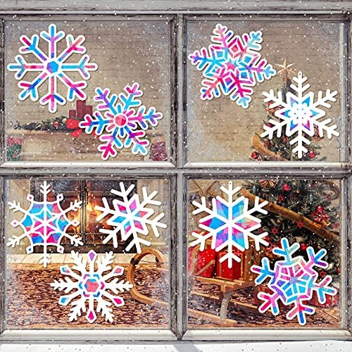 18 חתיכות פתיתי שלג מלאכת רקמות נייר פתיתי שלג לוכד שמש מלאכת חורף חג המולד קרפט חלון אמנות מלאכות לילדים בכיתה