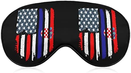 מסכת שינה של דגל אמריקה קרואטית מסכת עיניים ניידת עם עיניים רכה עם רצועה מתכווננת לגברים נשים