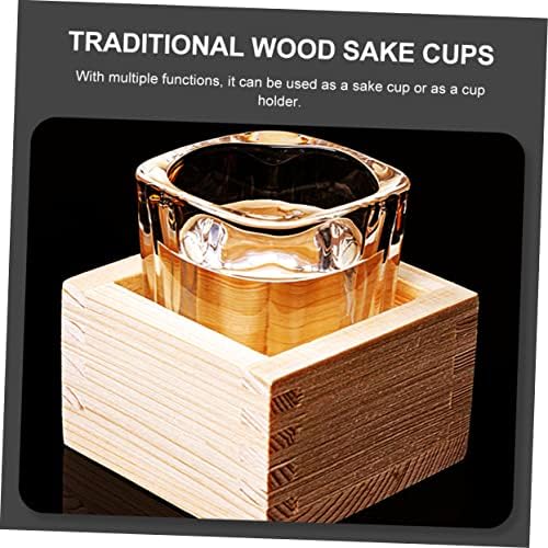 Zerodeko 1PC סגנון חתונה פשוט אחסון סאקי מעץ רגיל לכוסות שתייה קטנות מסורתיות סאקה מעודנות של גביע חגיגת