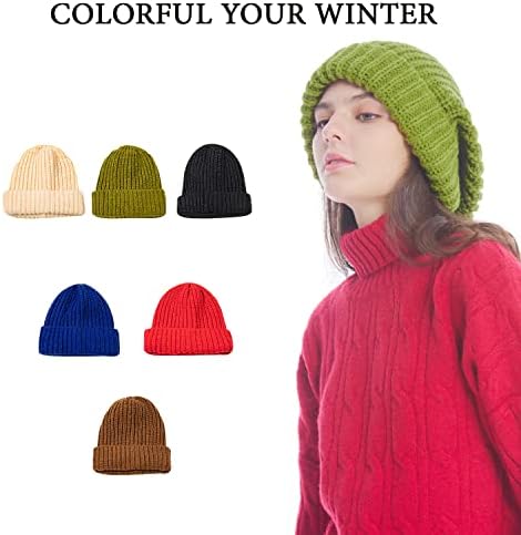 כובע כיפה סרוג חורף סרוג לחורף לנשים גברים - כובע שלג עבה, רך וחם שמנמן כובע שלג, שקית אחסון משיכה כלולה